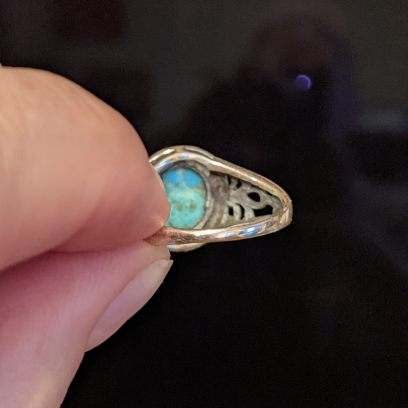Arizona Mohave Turquoise 925 Silver Ring, size 8.5 - Picture 10 of 15